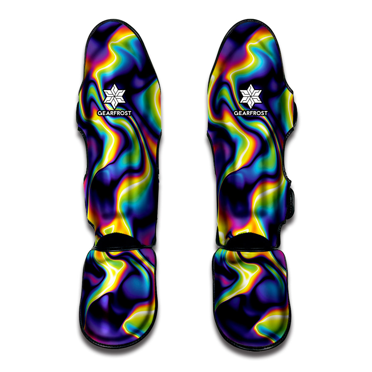 Psychedelic Wavy Print Muay Thai Shin Guard