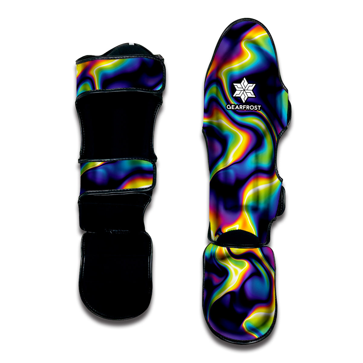 Psychedelic Wavy Print Muay Thai Shin Guard