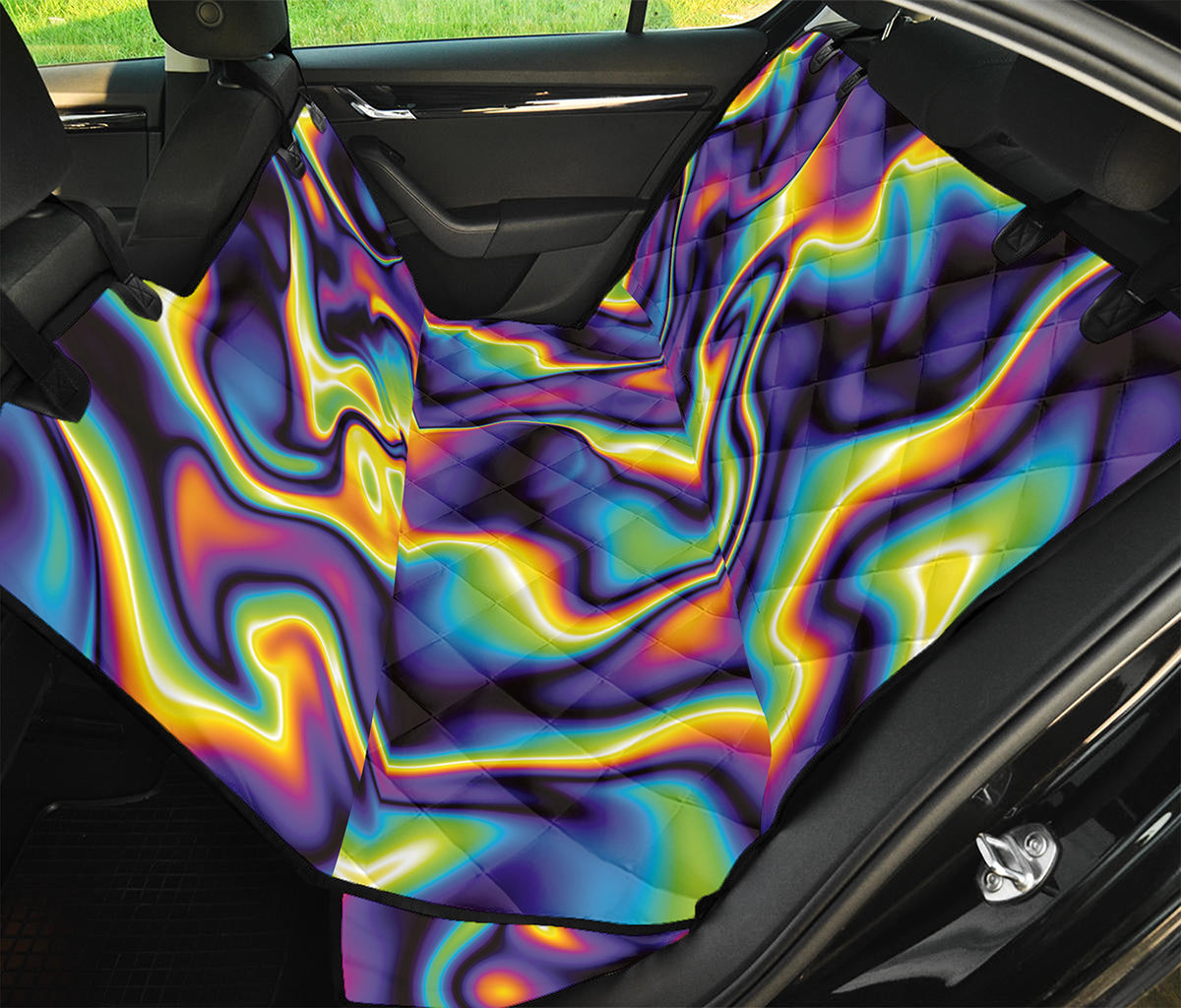 Psychedelic Wavy Print Pet Car Back Seat Cover