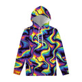 Psychedelic Wavy Print Pullover Hoodie