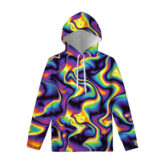 Psychedelic Wavy Print Pullover Hoodie
