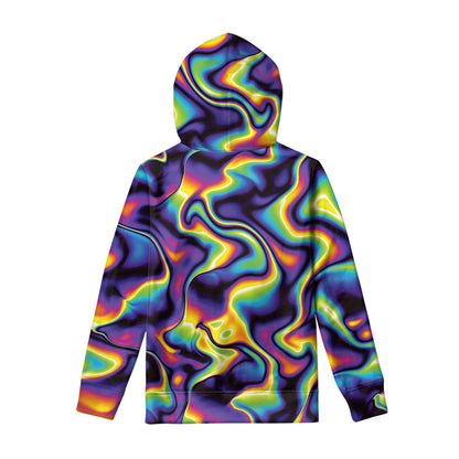 Psychedelic Wavy Print Pullover Hoodie