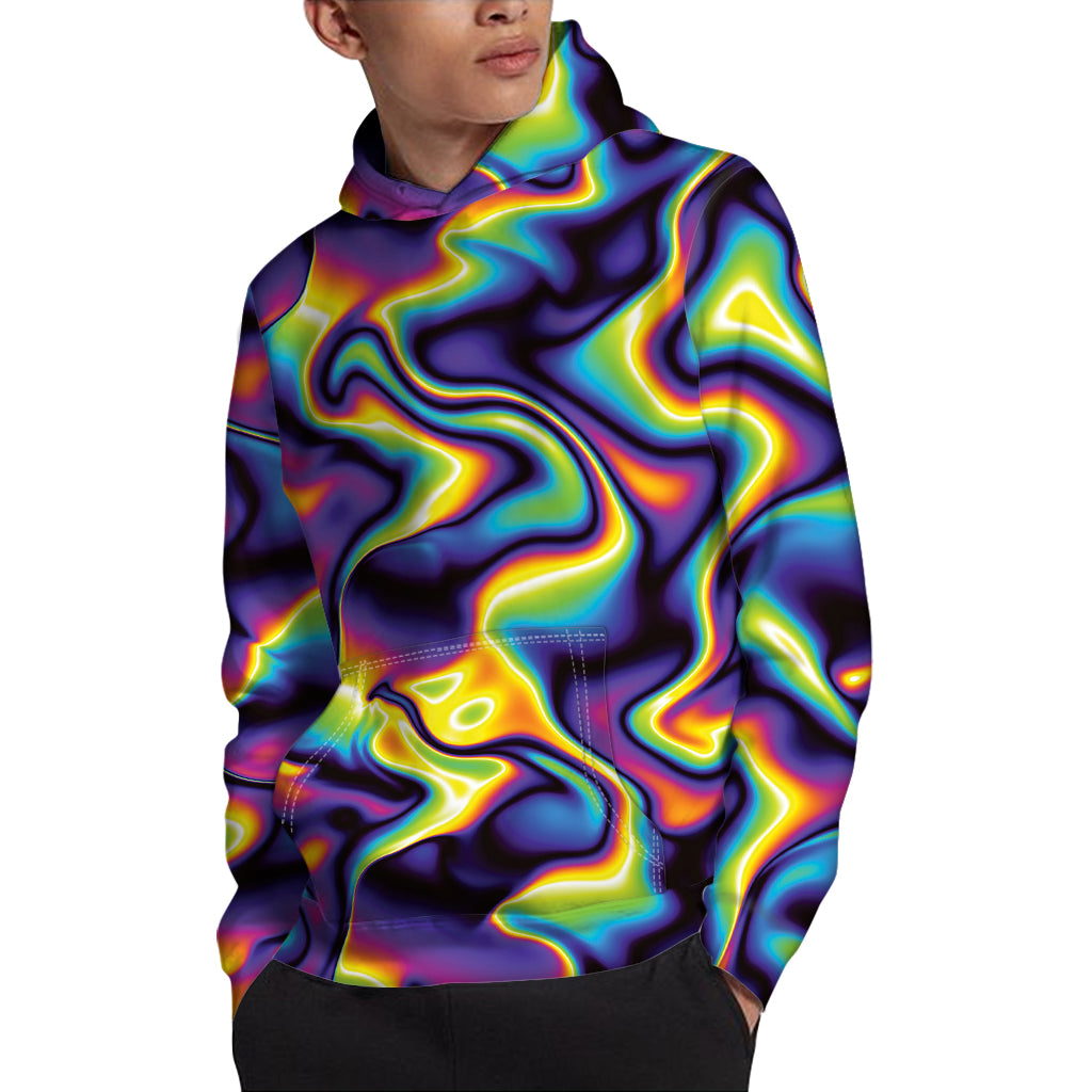 Psychedelic Wavy Print Pullover Hoodie