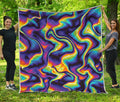 Psychedelic Wavy Print Quilt