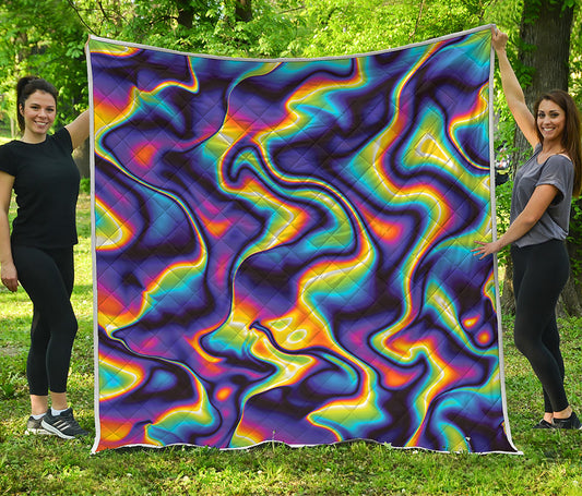 Psychedelic Wavy Print Quilt
