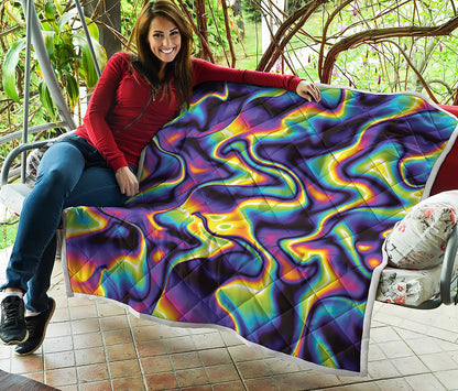 Psychedelic Wavy Print Quilt