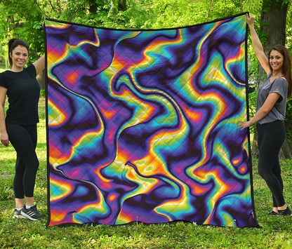 Psychedelic Wavy Print Quilt