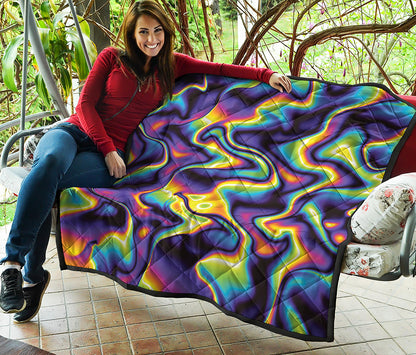 Psychedelic Wavy Print Quilt