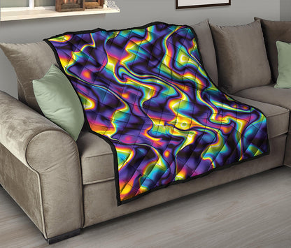 Psychedelic Wavy Print Quilt