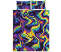 Psychedelic Wavy Print Quilt Bed Set