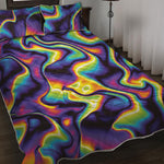 Psychedelic Wavy Print Quilt Bed Set