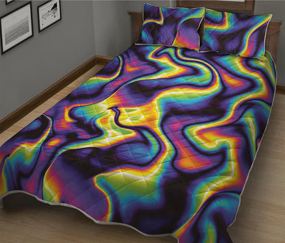 Psychedelic Wavy Print Quilt Bed Set