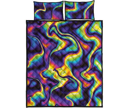 Psychedelic Wavy Print Quilt Bed Set