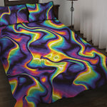 Psychedelic Wavy Print Quilt Bed Set