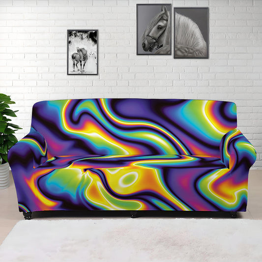 Psychedelic Wavy Print Sofa Cover
