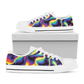 Psychedelic Wavy Print White Low Top Sneakers