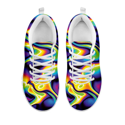 Psychedelic Wavy Print White Sneakers