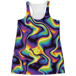 Psychedelic Wavy Print Women's Racerback Tank Top