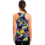Psychedelic Wavy Print Women's Racerback Tank Top