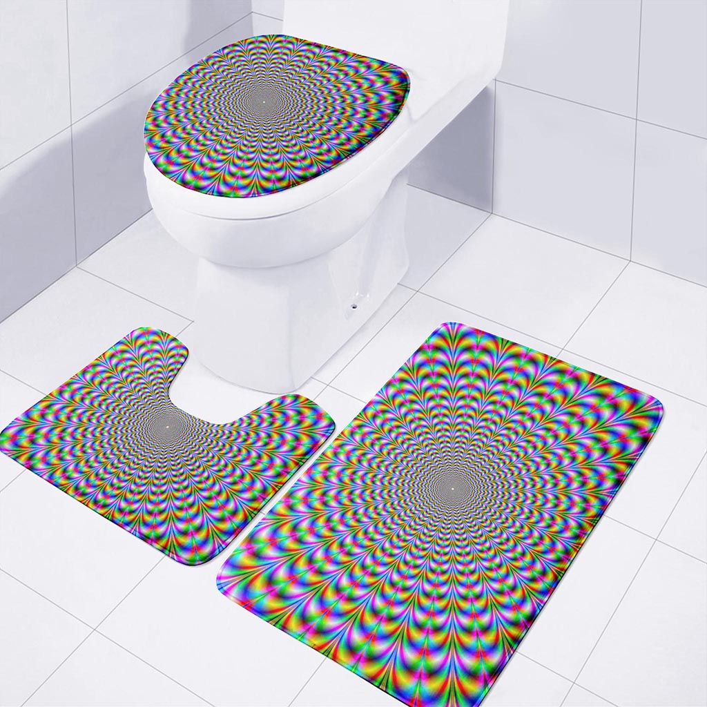 Psychedelic Web Optical Illusion 3 Piece Bath Mat Set