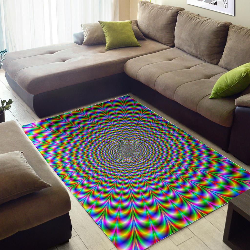 Psychedelic Web Optical Illusion Area Rug GearFrost
