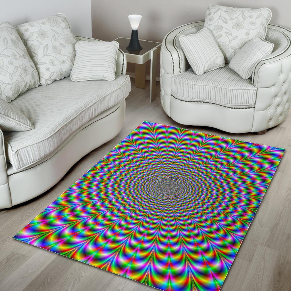 Psychedelic Web Optical Illusion Area Rug GearFrost