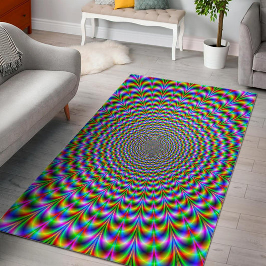 Psychedelic Web Optical Illusion Area Rug GearFrost