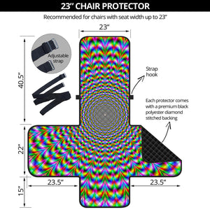 Psychedelic Web Optical Illusion Armchair Protector