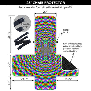 Psychedelic Web Optical Illusion Armchair Protector