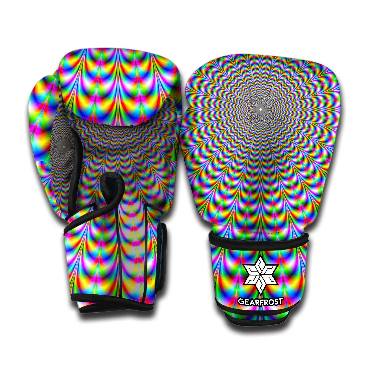 Psychedelic Web Optical Illusion Boxing Gloves