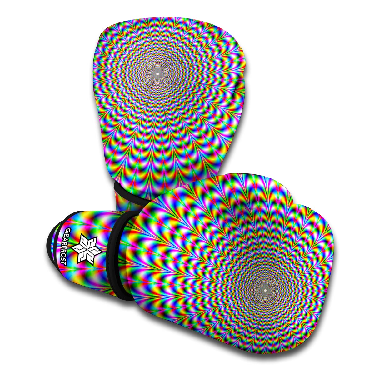 Psychedelic Web Optical Illusion Boxing Gloves