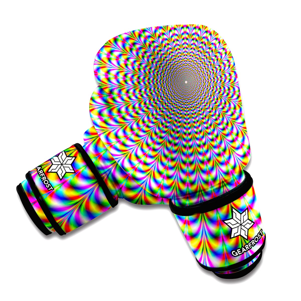 Psychedelic Web Optical Illusion Boxing Gloves