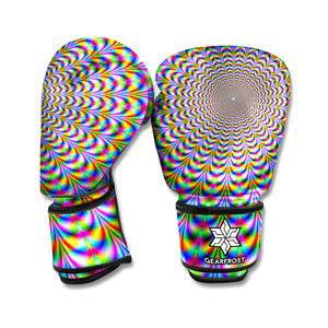 Psychedelic Web Optical Illusion Boxing Gloves