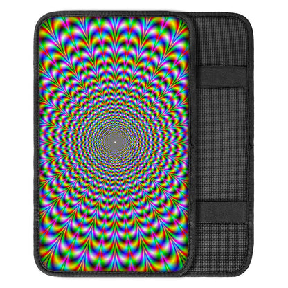 Psychedelic Web Optical Illusion Car Center Console Cover