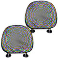 Psychedelic Web Optical Illusion Car Headrest Covers