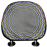 Psychedelic Web Optical Illusion Car Headrest Covers