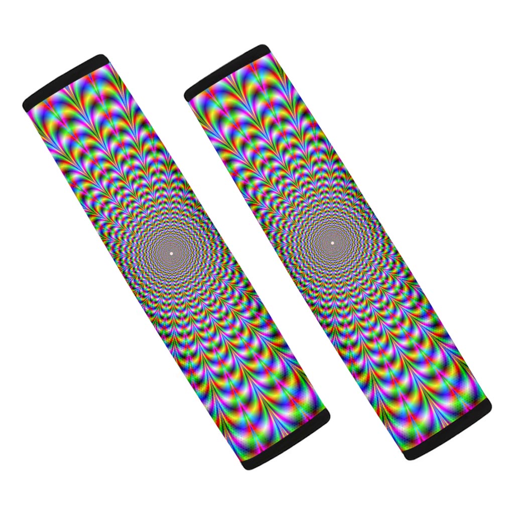 Psychedelic Web Optical Illusion Car Seat Belt Covers