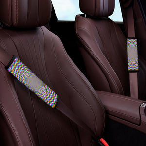 Psychedelic Web Optical Illusion Car Seat Belt Covers
