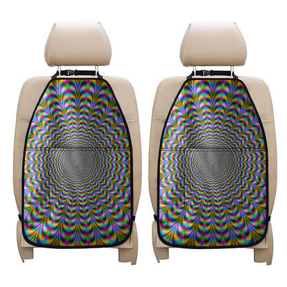 Psychedelic Web Optical Illusion Car Seat Organizers