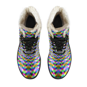 Psychedelic Web Optical Illusion Comfy Boots GearFrost