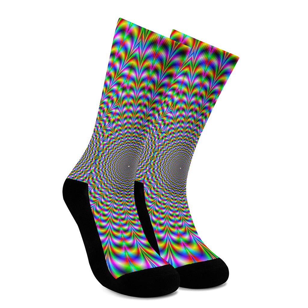 Psychedelic Web Optical Illusion Crew Socks