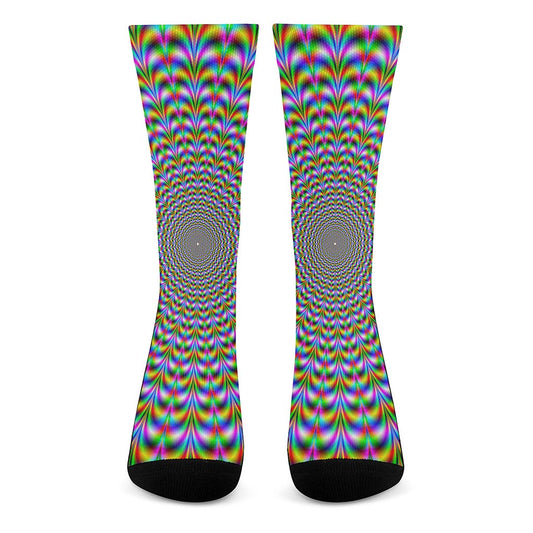Psychedelic Web Optical Illusion Crew Socks