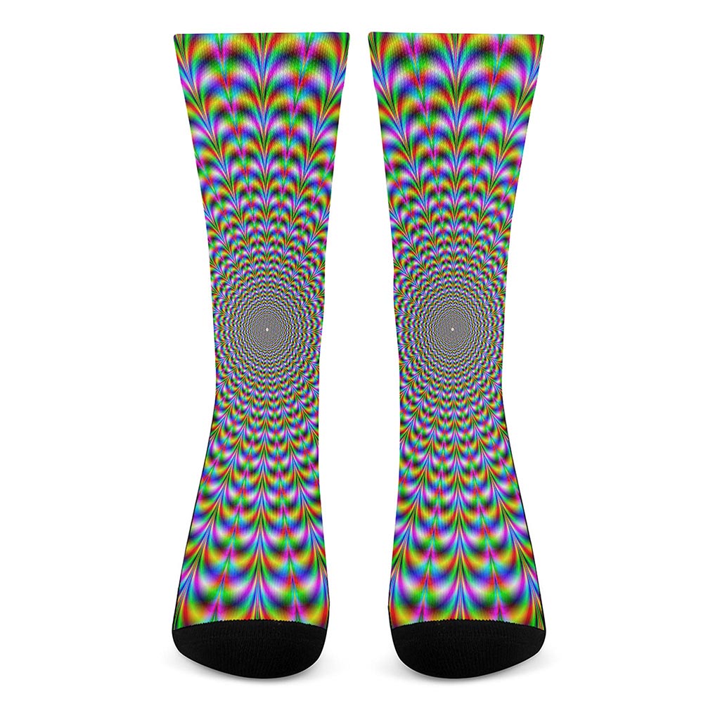 Psychedelic Web Optical Illusion Crew Socks