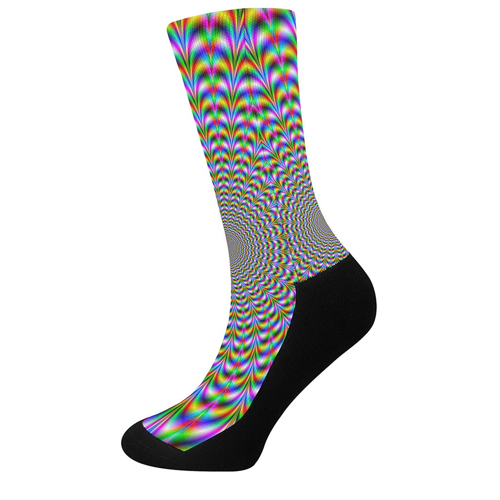 Psychedelic Web Optical Illusion Crew Socks