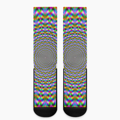 Psychedelic Web Optical Illusion Crew Socks