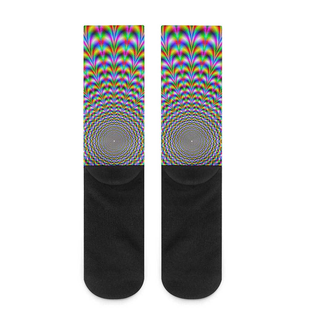 Psychedelic Web Optical Illusion Crew Socks