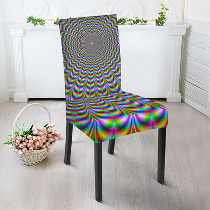 Psychedelic Web Optical Illusion Dining Chair Slipcover