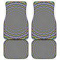 Psychedelic Web Optical Illusion Front and Back Car Floor Mats