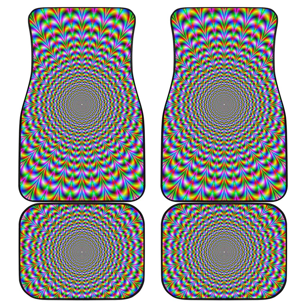 Psychedelic Web Optical Illusion Front and Back Car Floor Mats