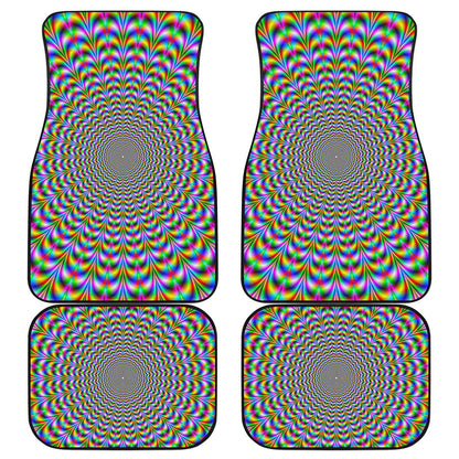 Psychedelic Web Optical Illusion Front and Back Car Floor Mats